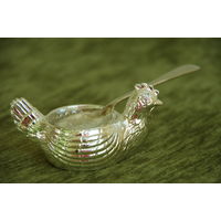 Подставка  под яйцо  ( Пашотница ) с ложкой  с серебрением   ( Англия )