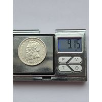 5 лит 1936 года. Литва, Первая Республика (1925 - 1938). Серебро 750. Монета не чищена. В2 45634.