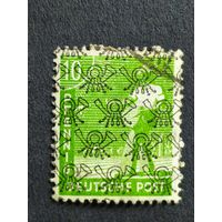 Германия 1948. Британско американская зона. Надпечатка - почтовый рожок
