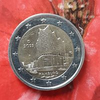 Германия 2 евро, 2023. Гамбург, Эльбская филармония