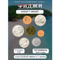 Фиджи набор монет 1, 2, 5, 10, 20, 50 центов, 1 доллар, UNC. Королева Елизавета II. Предложи свою цену или обмен!