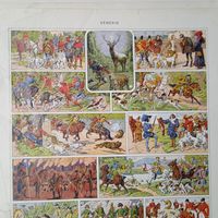 VENRIE. Гравюра старинная. ХРОМОЛИТОГРАФИЯ 32х24см.  нач.20в.     Франция.