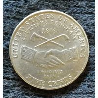 США 5 центов 2004 год, "Р" 200 лет экспедиции Льюиса и Кларка - Приобретение Луизианы, KM# 360
