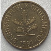Германия 5 пфеннигов 1991 г. D