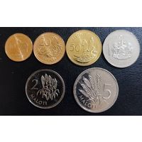 Лесото 10, 20, 50 лисенте, 1, лоти, 2, 5 малоти 2010 - 2023 гг. (набор 6 монет)