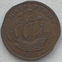 Великобритания 1/2 пенни 1939 г.