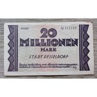 Werty71 Германия 20000000 марок 20 миллионов 1923 банкнота Гроссгельд Дюссельдорф
