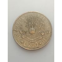 Италия 200 лир 1994 года .