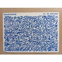 О-12. ПОДПИСАННАЯ ОТКРЫТКА. ГЕРМАНИЯ. СИНИЙ БРЕД.