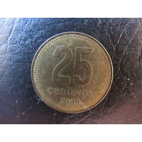 Монеты. Аргентина 25 сентаво 2009.