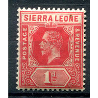 Британские колонии - Сьерра-Леоне - 1912г. - король Георг V, 1 P - 1 марка - MLH, есть маленькое пятнышко на лицевой стороне [Mi 82]. #4-B5-130-A-1