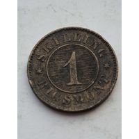 1 скиллинг-ригсмёнт 1863 года (Фредерик VII). Дания. Монета не чищена. 45190