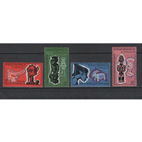 Конго 1966 Фестиваль негритянского искусства Идолы Mi#254-257