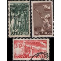 Польша (Mi)PL757,PL758,PL759 1952 год сер.(Слет пионеров) все 3 марки - Поход(30+5), Пионеры(90), Горнист(45+5) (CTO) (a1-01 ТОРГ/ВАША ЦЕНА поштучно по запросу