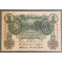 Банкнота 50 марок 1910 год. Германская империя.