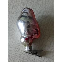 Ёлочная игрушка "СНЕГИРЬ", на прищепке, стекло. (СССР, 1950-1960 гг.).