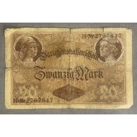 Банкнота 20 марок 1914 год. Германская империя.