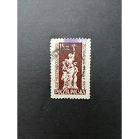 Польша 1950 Марка с надпечаткой "GROSZY" на марке 1950 года Mi.557 "Международная торговая ярмарка в Познани" (гашение без клея) Mi.660 каталог 4.00 евро