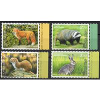 ПМР Приднестровье 2013. Заповедники Приднестровья. Фауна. Ласка. Лиса. Барсук. Заяц. 4 марки (416)