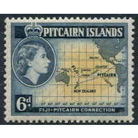 Питкерн 1957 ** Карта, марка из серии (SG 24)