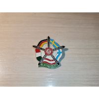 Значок с лыжных соревнований, Зап., Европа, тяжёлый металл, размер 5*4.5 см., клеймо.