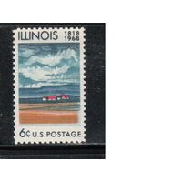 США-1968, (Мих.943),  **   , Штат Иллинойс (одиночка)