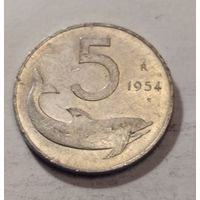 Италия 5 лир 1954