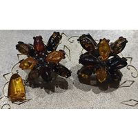 Серьги с янтарем. 9гр. 925пр.