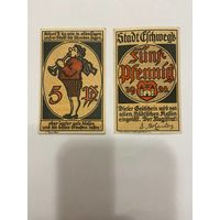 Нотгельд 5 пфеннигов 1921 год. Эфшвеге. Веймарская республика - 2201 (2)