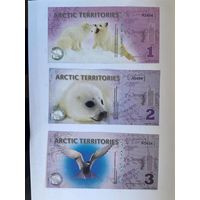 Арктические территории - полный набор банкнот 14 штук