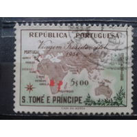 Сан-Томе и Принсипи, колония Португалии,1954. Карта расположения Португальских колоний