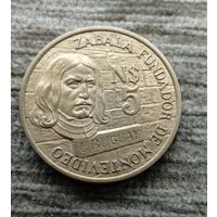 Werty71 Уругвай 5 новых больших песо 1976 Монтевидео 250 лет