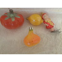 Персонажи из "Чипполино" (помидор, лук, лимон, земляничка), 4 шт. Торги не с 1 руб.