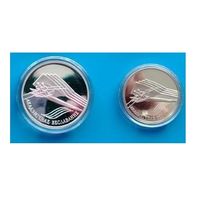 20 рублей 2004 серебро + 1 рубль 2004 медно-никель "Академическая гребля"