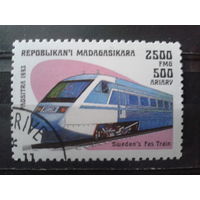 Магадаскар 1993 Локомотив, концевая Михель-3,2 евро гаш