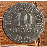 Монета 10 пфеннигов 1918 год. Брауншвейг. Веймарская республика