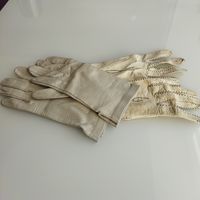 Перчатки лайковые. 2 пары. Светлые. Винтаж. 80-е годы.