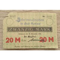 Werty71 Германия 20 марок 1918  банкнота Ратенов
