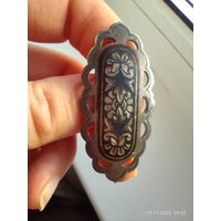 Брошь северная чернь серебро