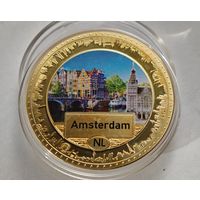 Амстердам настольная медаль позолота