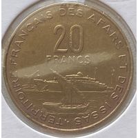 Французские территории Афар и Исса 20 франков 1975 г. В холдере