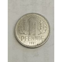 ГДР 1 пфенинг 1981