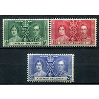 Британские колонии - Каймановы острова - 1937г. - коронация короля Георга VI и королевы Елизаветы - 3 марки - полная серия, MLH [Mi 98-100]. #2-Bc-130-A-2