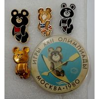 Значки "Мишки. Олимпиада 80" 5 шт.