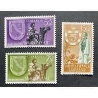 Испанские колонии. Сахара 1956. Гербы.Верблюды. 3 марки 161-63
