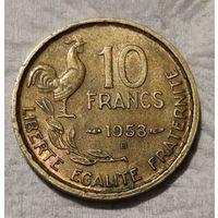 Франция 10 франков, 1953 Отметка монетного двора: "B" - Бомон-ле-Роже (14-10-19)