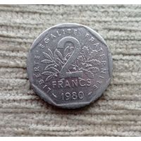 Werty71 Франция 2 Франка 1980 Марианна сеющая против ветра