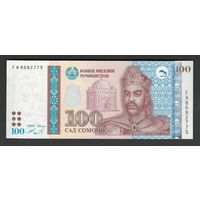 Таджикистан 100 сомони 1999 года. Серия FA. Тип P-19a. Состояние UNC!