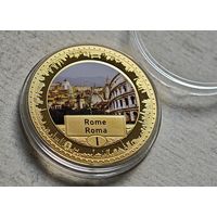 Рим , позолота  Настольная медаль