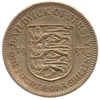 Бейливик Джерси (Коронное Владение). 1/4 шиллинга 1957.